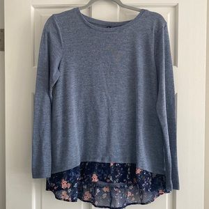Long sleeve blouse with floral bottom
